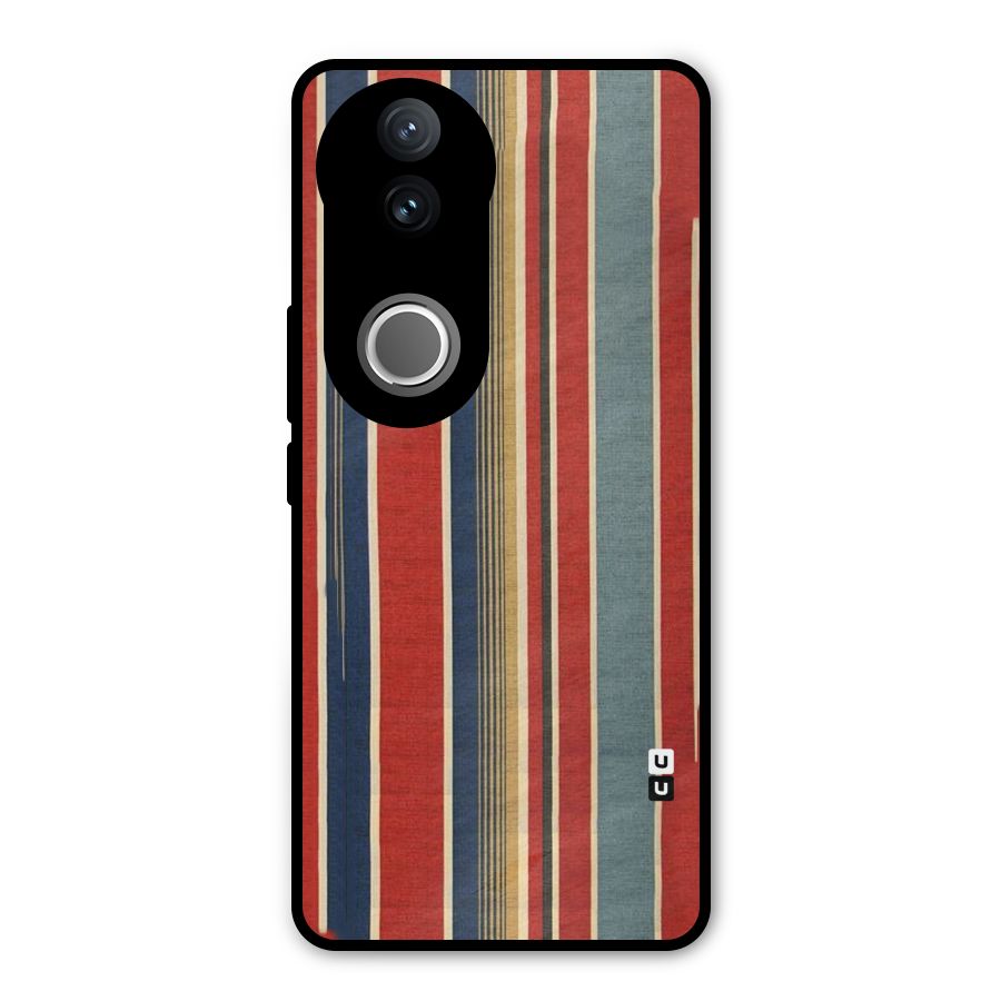 Vintage Disort Stripes Metal Back Case for Vivo V50e
