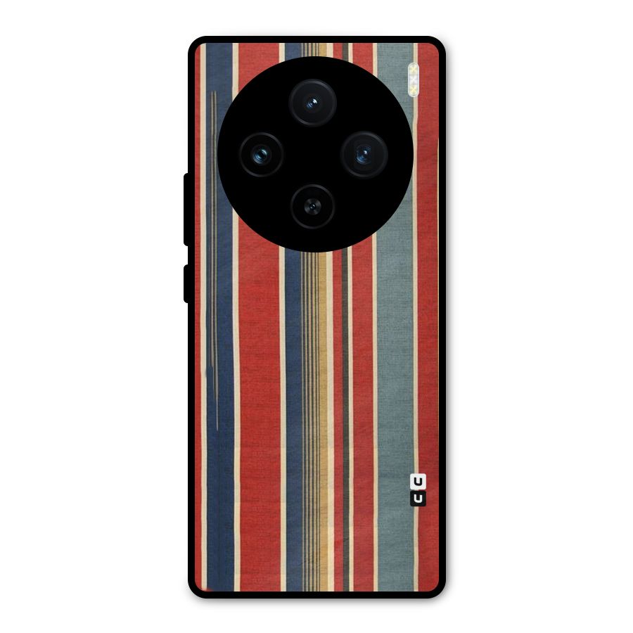 Vintage Disort Stripes Metal Back Case for Vivo X100
