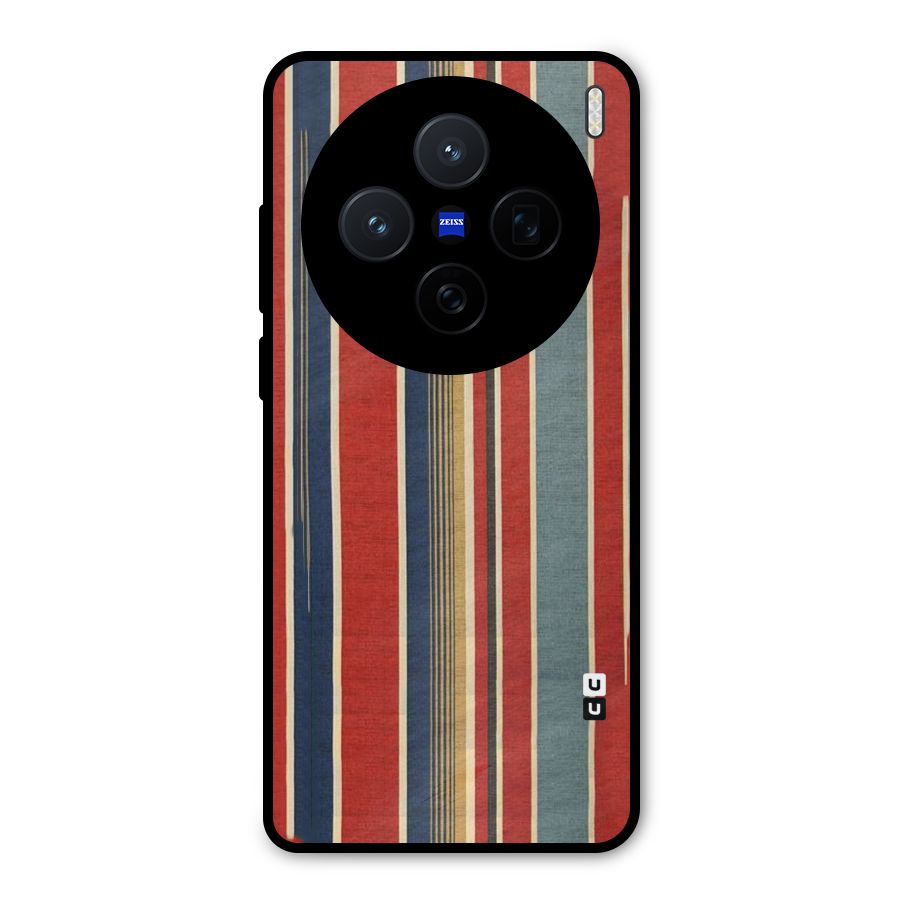 Vintage Disort Stripes Metal Back Case for Vivo X200