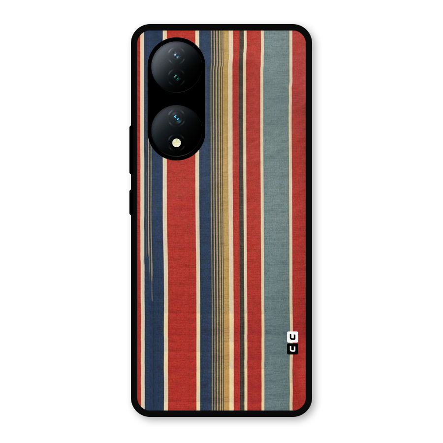 Vintage Disort Stripes Metal Back Case for Vivo Y100a