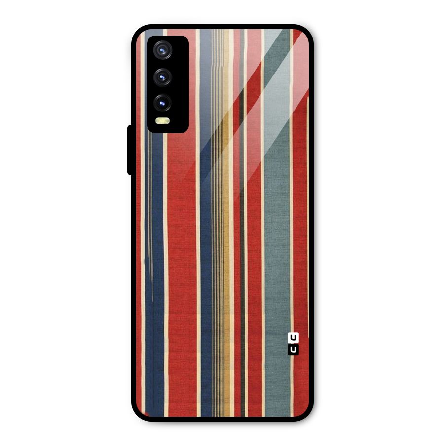 Vintage Disort Stripes Metal Back Case for Vivo Y20