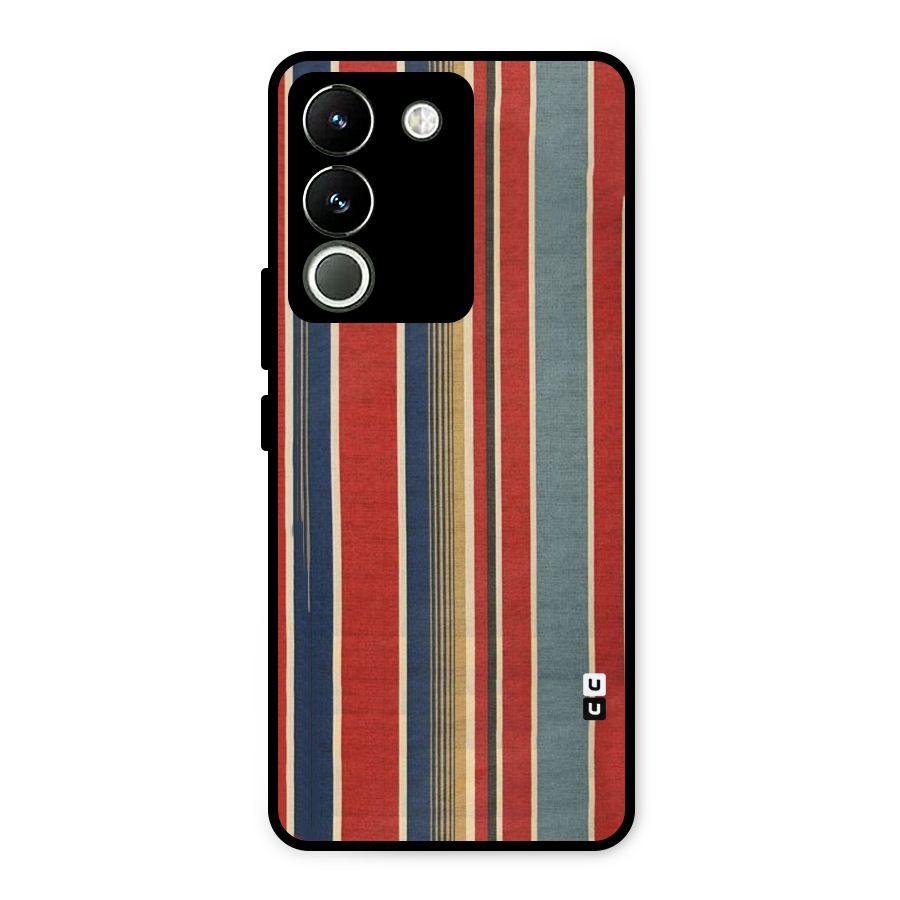 Vintage Disort Stripes Metal Back Case for Vivo Y200