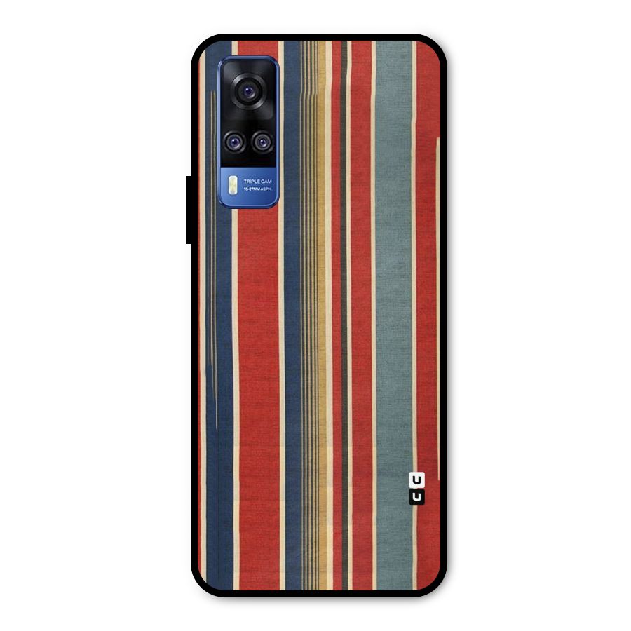 Vintage Disort Stripes Metal Back Case for Vivo Y51A
