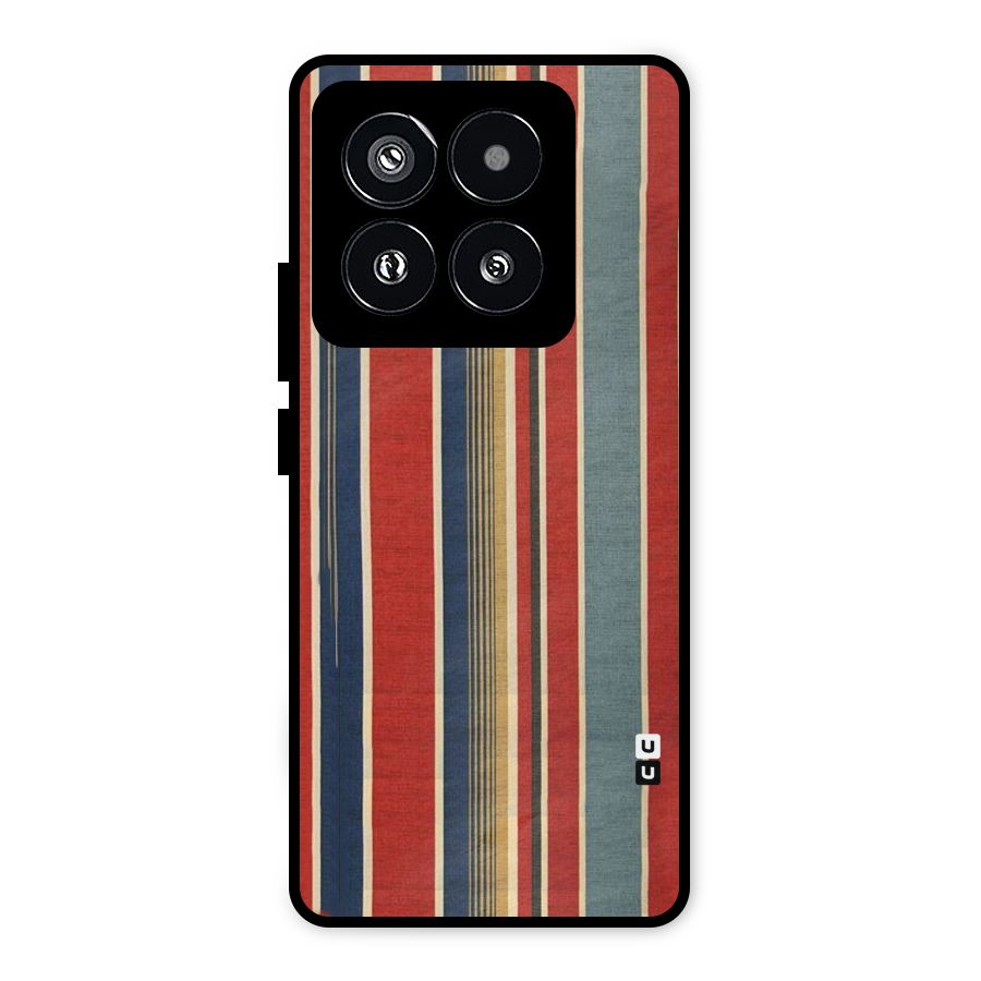 Vintage Disort Stripes Metal Back Case for Xiaomi 14 Pro