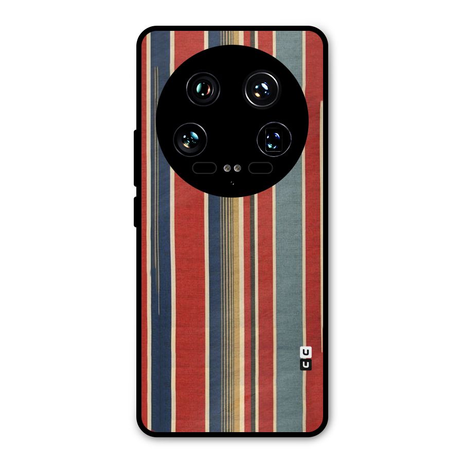 Vintage Disort Stripes Metal Back Case for Xiaomi 14 Ultra