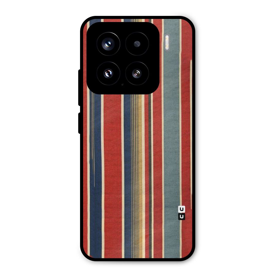 Vintage Disort Stripes Metal Back Case for Xiaomi 15