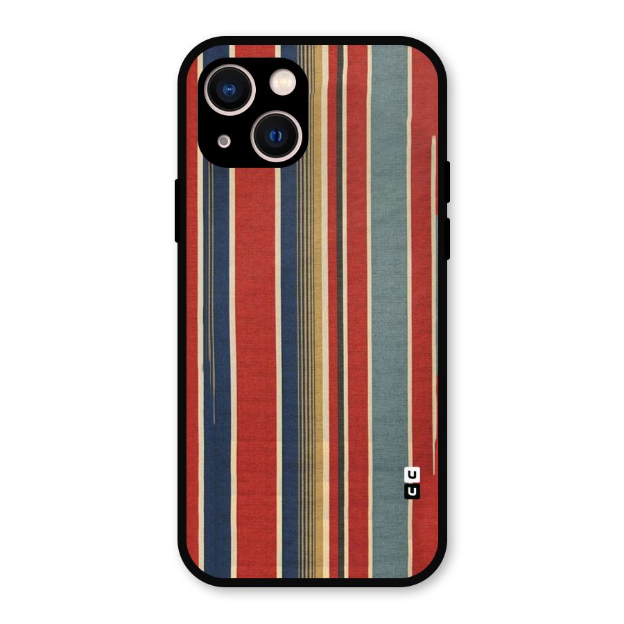 Vintage Disort Stripes Metal Back Case for iPhone 13