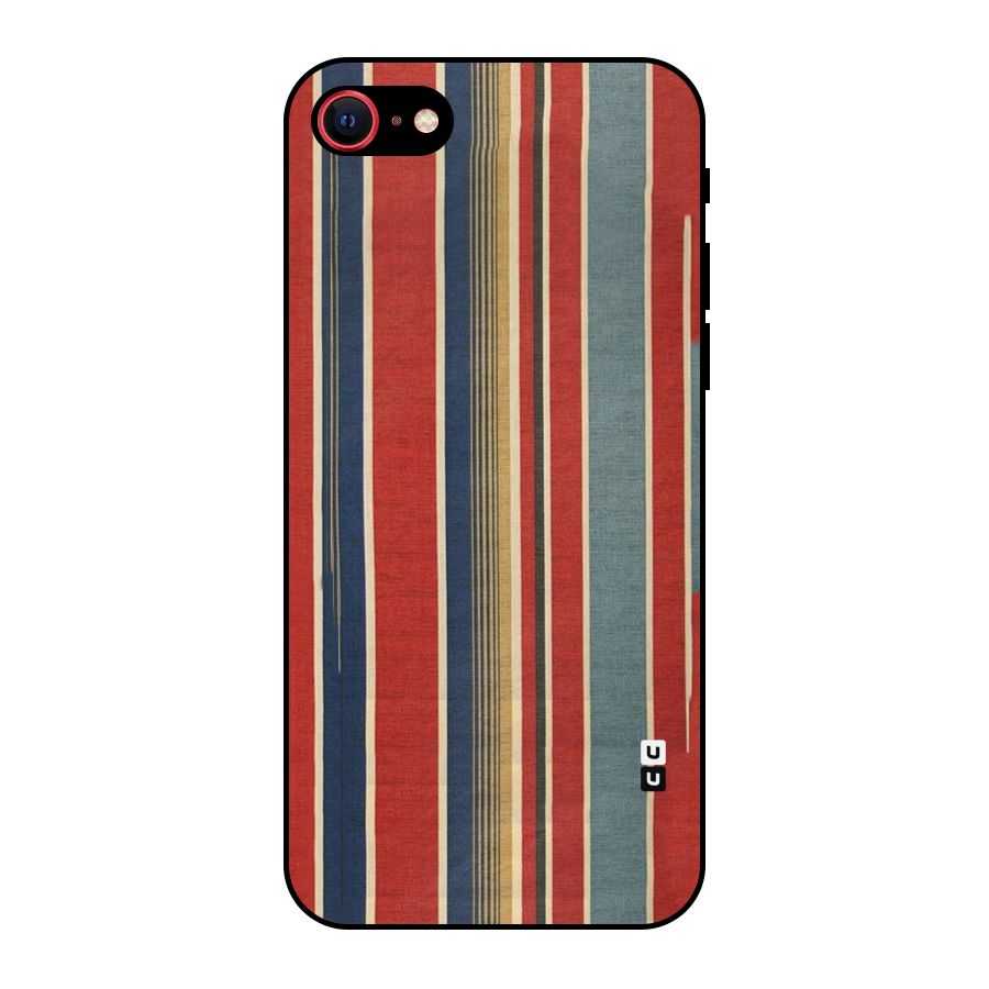 Vintage Disort Stripes Metal Back Case for iPhone 7