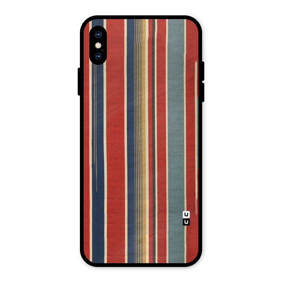 Vintage Disort Stripes Metal Back Case for iPhone XS Max