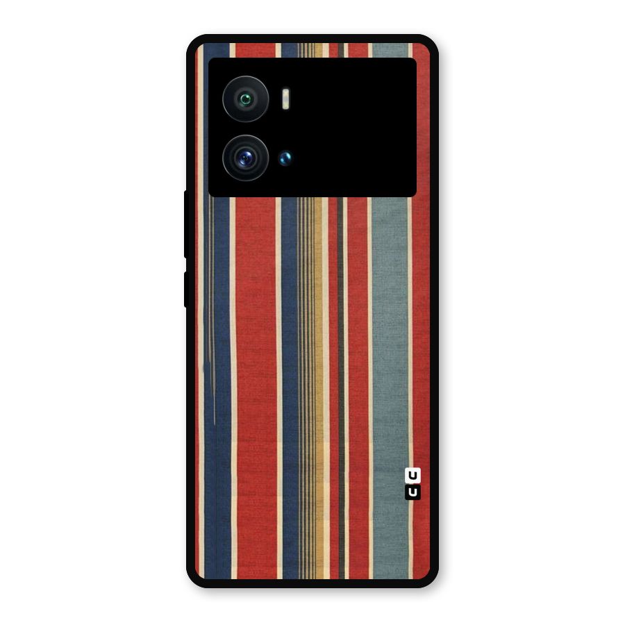 Vintage Disort Stripes Metal Back Case for iQOO 9 Pro
