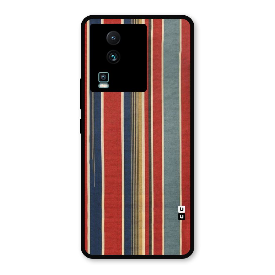Vintage Disort Stripes Metal Back Case for iQOO Neo 7 Pro