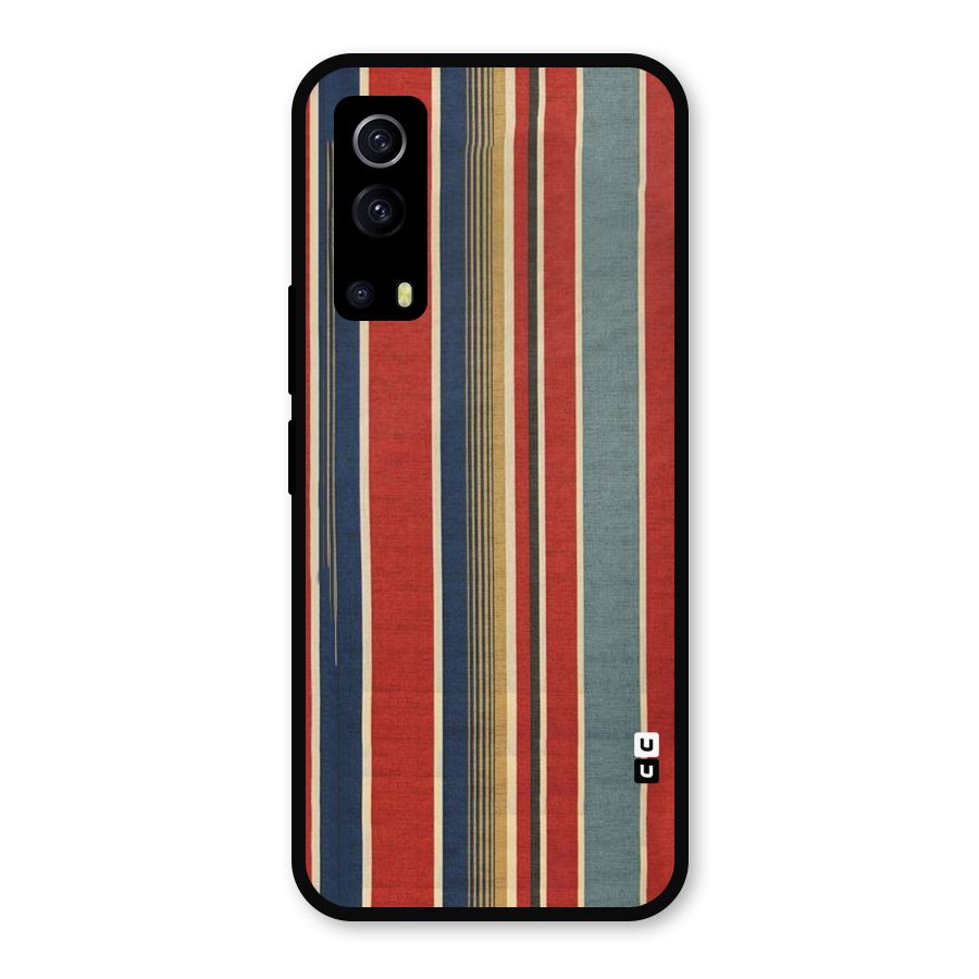 Vintage Disort Stripes Metal Back Case for iQOO Z3