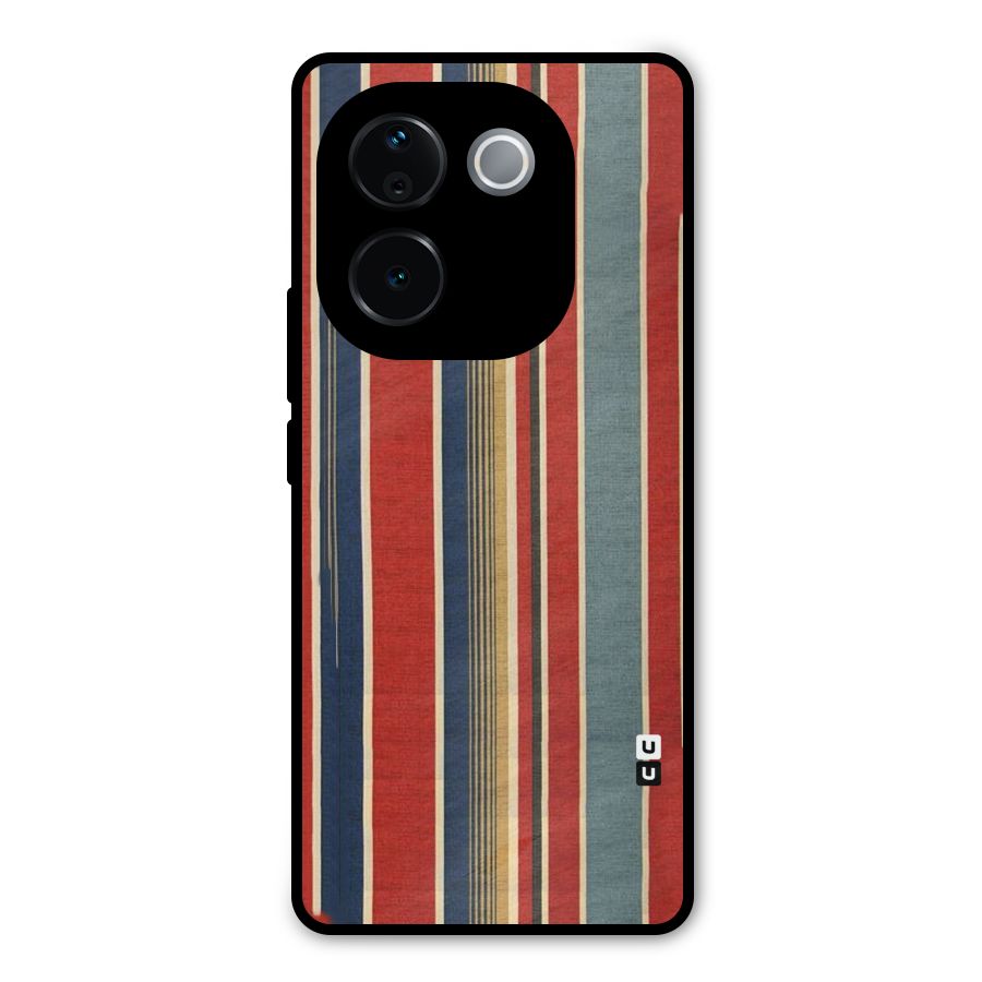 Vintage Disort Stripes Metal Back Case for iQOO Z9s Pro