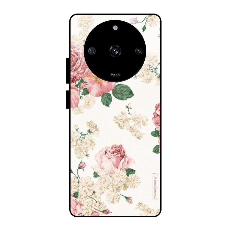 Vintage Floral Pattern Glass Back Case for Realme Narzo 60 5G