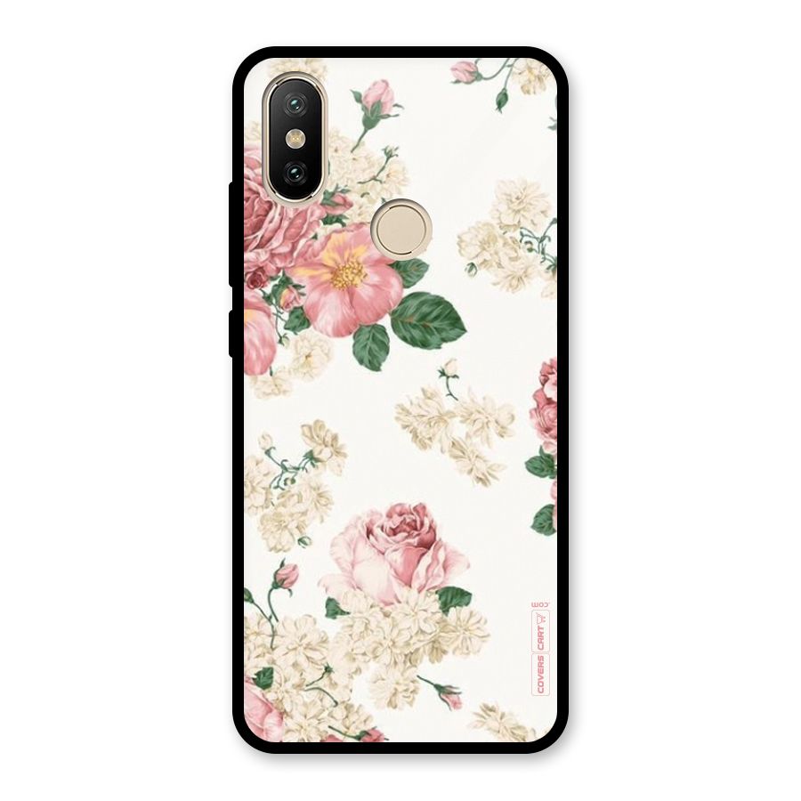 Vintage Floral Pattern Glass Back Case for Redmi A2