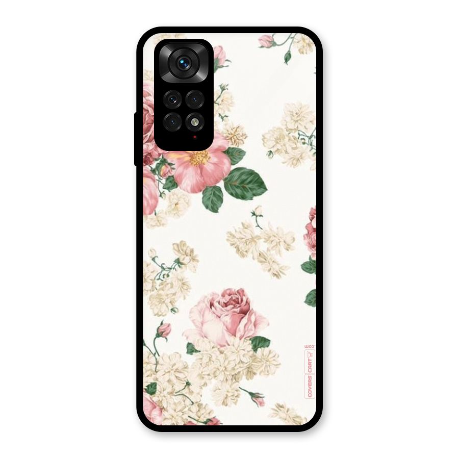 Vintage Floral Pattern Glass Back Case for Redmi Note 11S