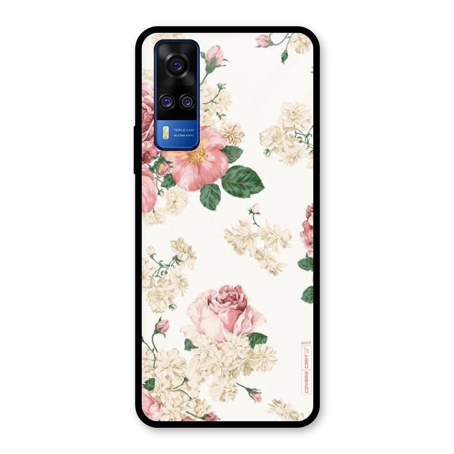 Vintage Floral Pattern Glass Back Case for Vivo Y31