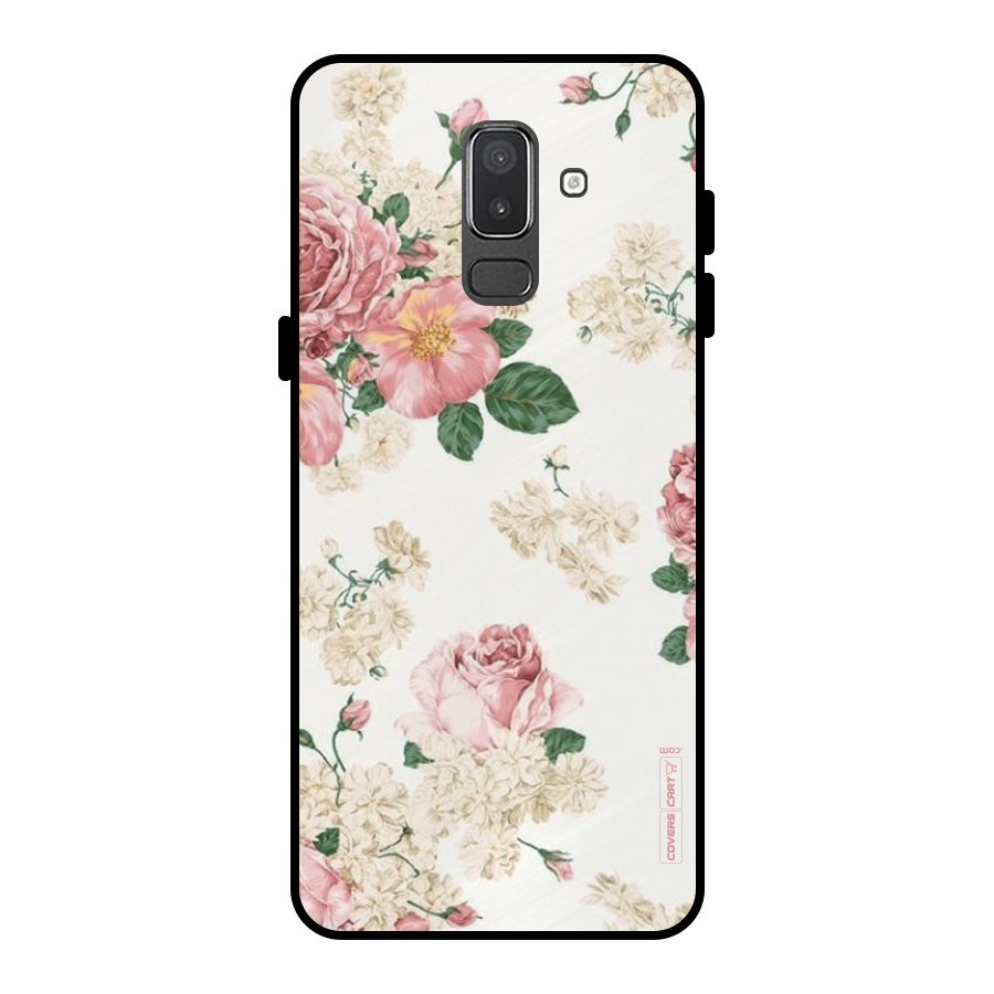 Vintage Floral Pattern Metal Back Case for Galaxy On8 (2018)