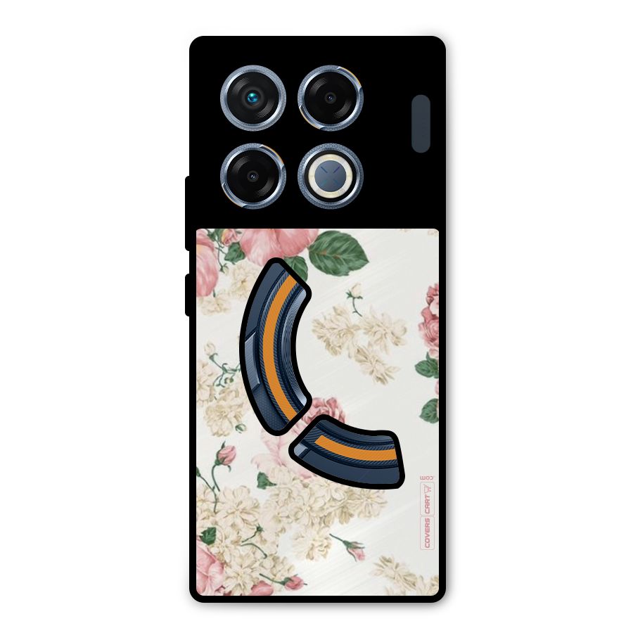 Vintage Floral Pattern Metal Back Case for Infinix GT 20 Pro
