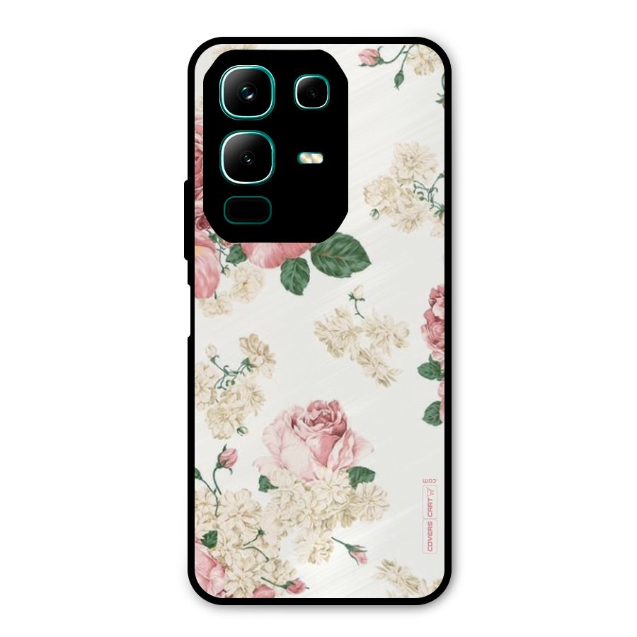 Vintage Floral Pattern Metal Back Case for Infinix Note 50x