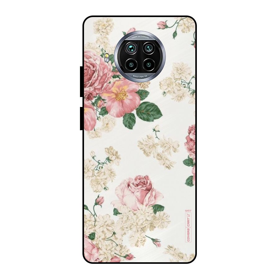 Vintage Floral Pattern Metal Back Case for Mi 10i