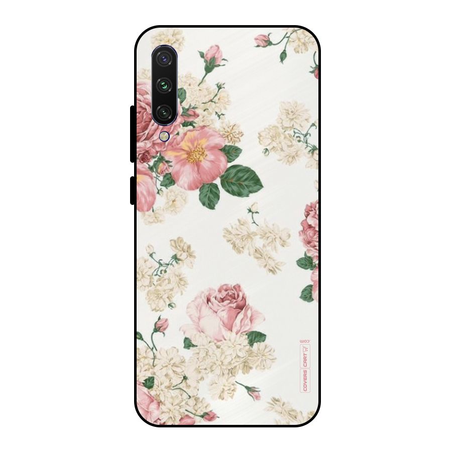 Vintage Floral Pattern Metal Back Case for Mi A3
