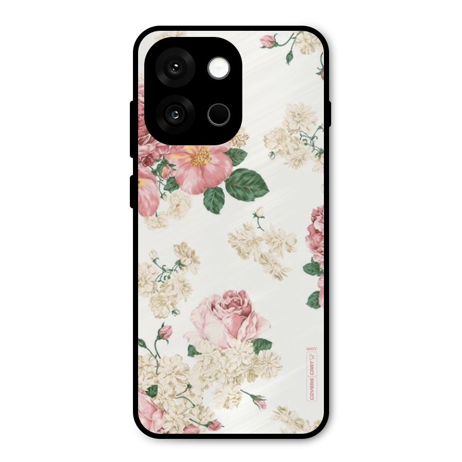 Vintage Floral Pattern Metal Back Case for OnePlus 13s