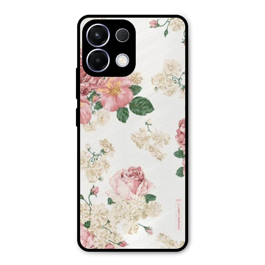 Vintage Floral Pattern Metal Back Case for Oppo K13