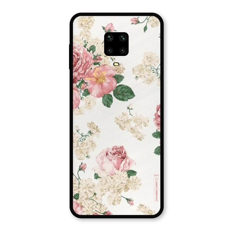 Vintage Floral Pattern Metal Back Case for Poco M2