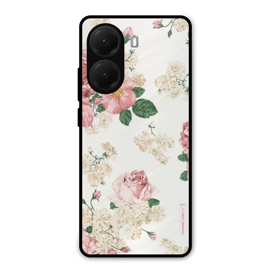 Vintage Floral Pattern Metal Back Case for Poco X7 Pro
