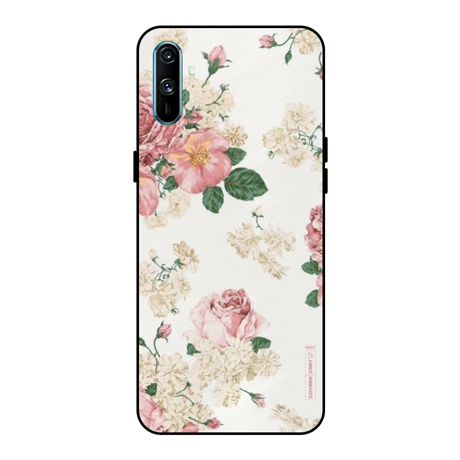 Vintage Floral Pattern Metal Back Case for Realme C3
