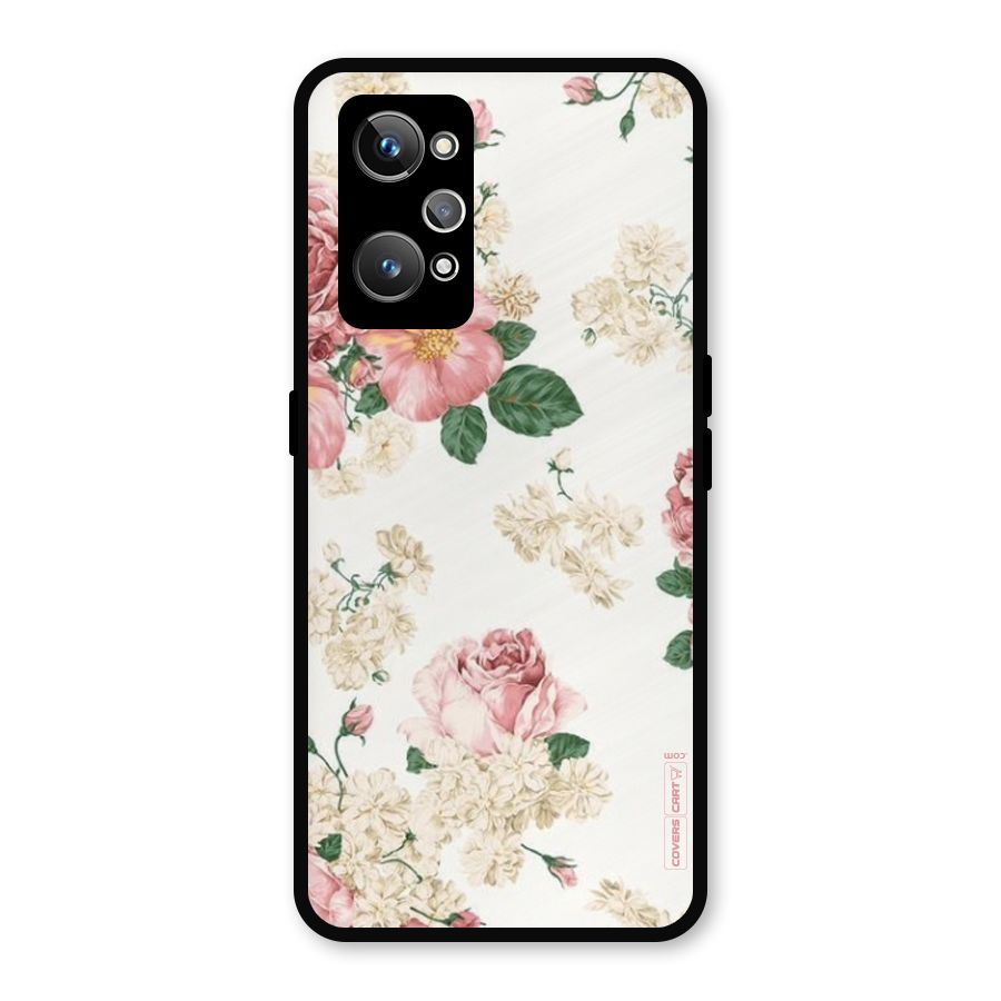 Vintage Floral Pattern Metal Back Case for Realme GT Neo2