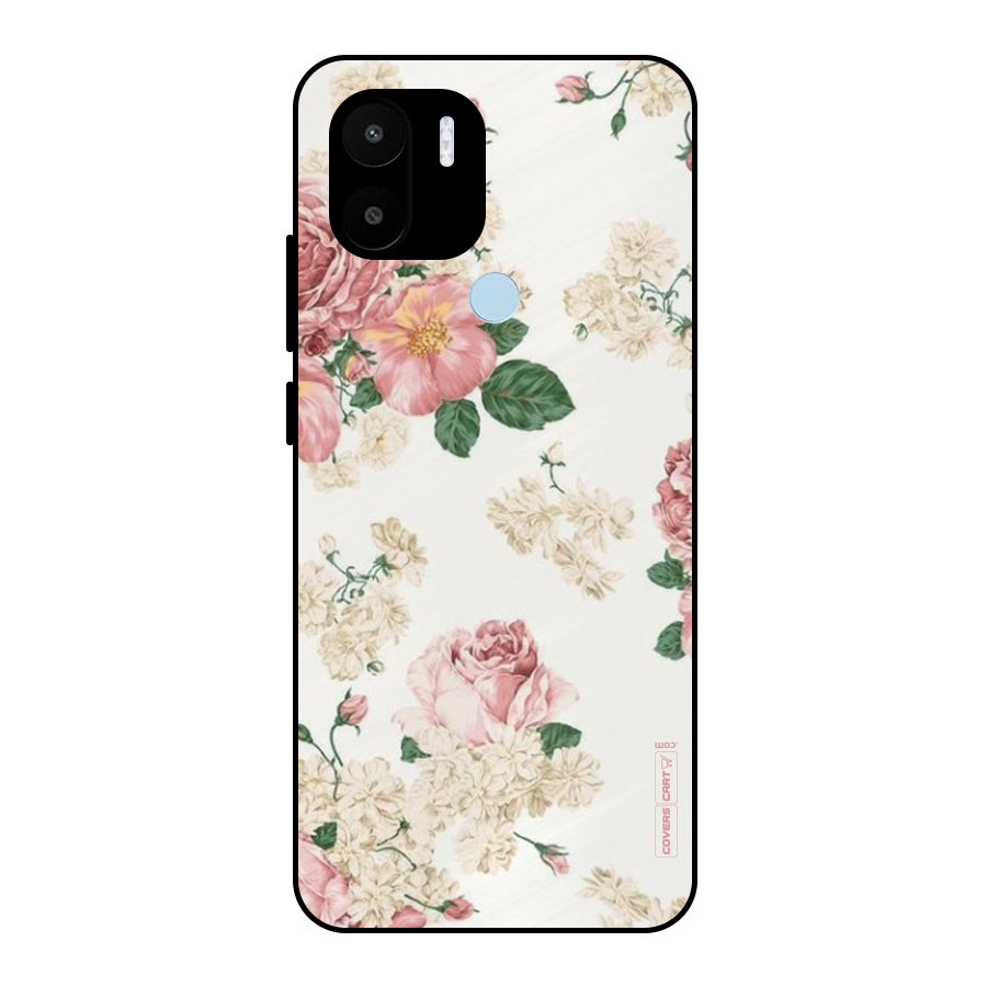 Vintage Floral Pattern Metal Back Case for Redmi A2+