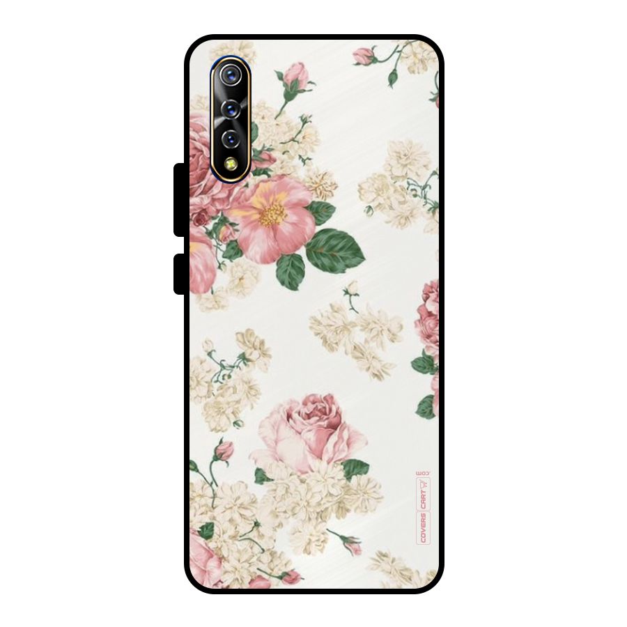 Vintage Floral Pattern Metal Back Case for Vivo S1