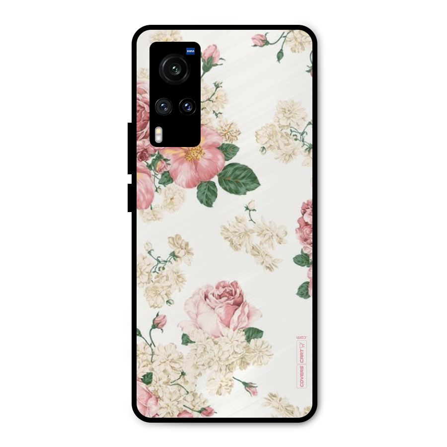 Vintage Floral Pattern Metal Back Case for Vivo X60