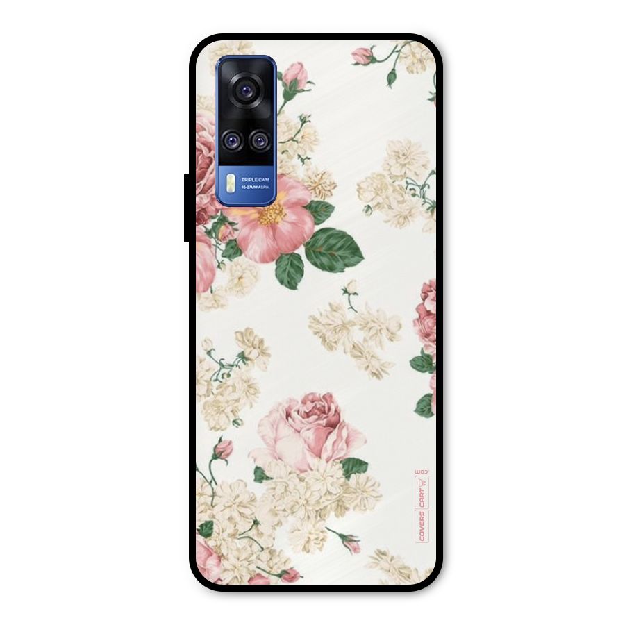 Vintage Floral Pattern Metal Back Case for Vivo Y31