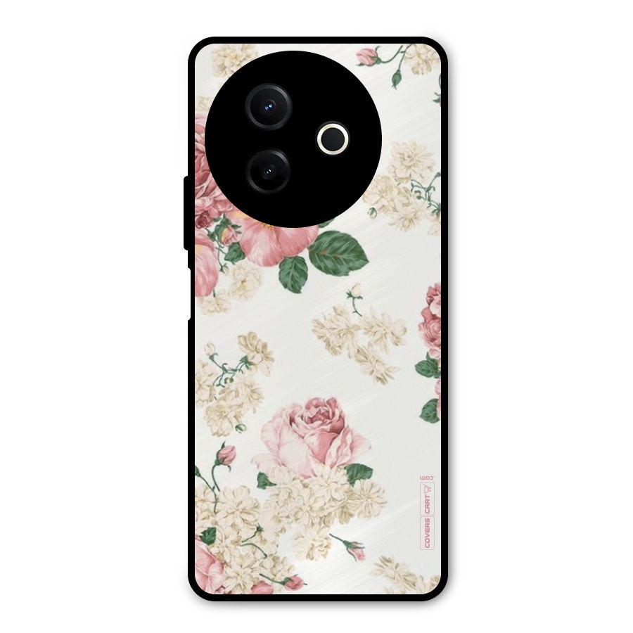 Vintage Floral Pattern Metal Back Case for Vivo Y39
