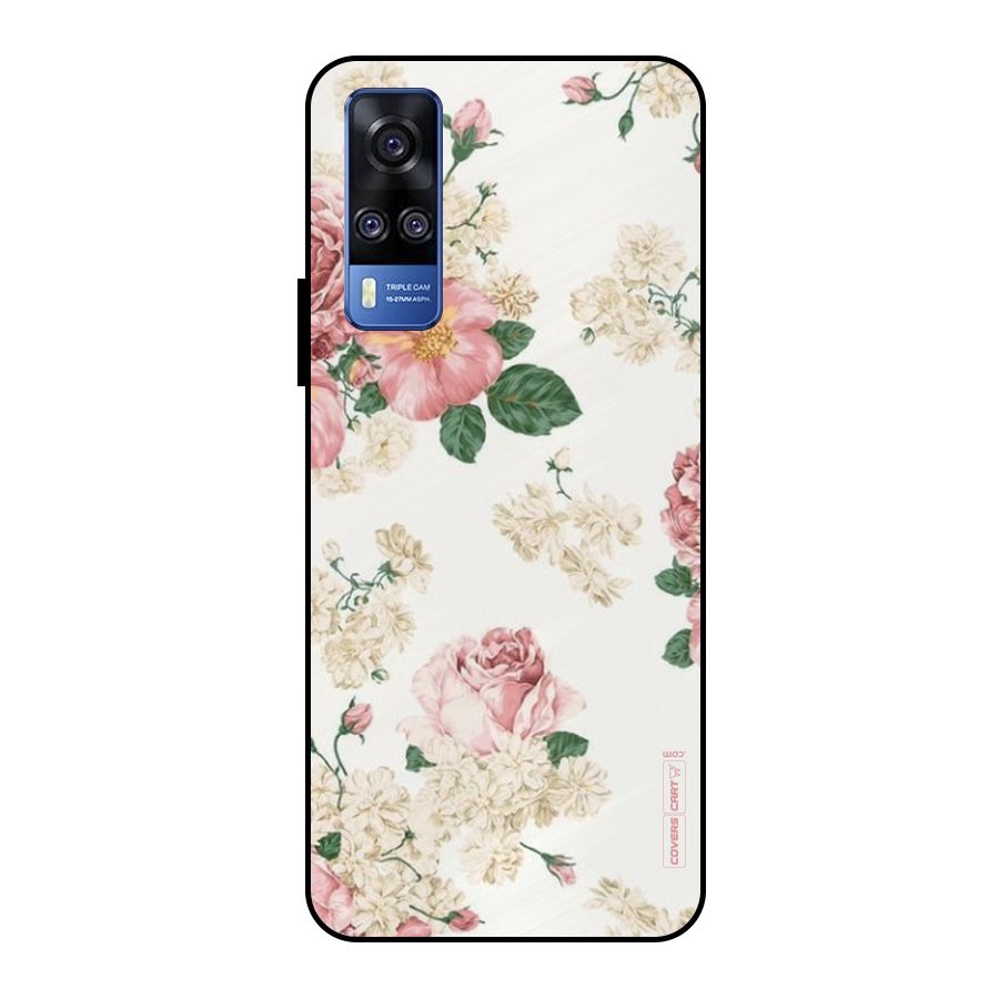 Vintage Floral Pattern Metal Back Case for Vivo Y51