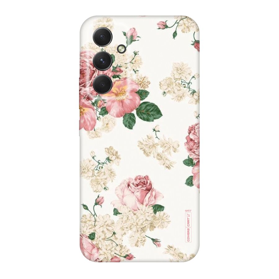 Vintage Floral Pattern Original Polycarbonate Back Case for Galaxy A54