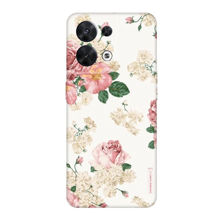 Vintage Floral Pattern Original Polycarbonate Back Case for Oppo Reno8 5G