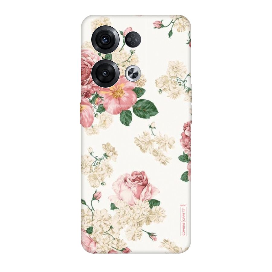 Vintage Floral Pattern Original Polycarbonate Back Case for Oppo Reno8 Pro 5G