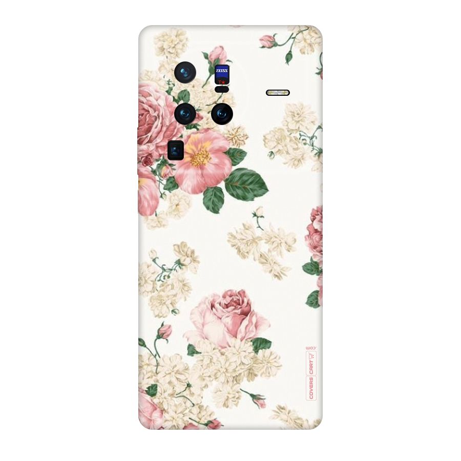 Vintage Floral Pattern Original Polycarbonate Back Case for Vivo X80