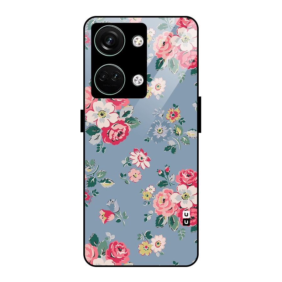 Vintage Flower Pattern Glass Back Case for Oneplus Nord 3