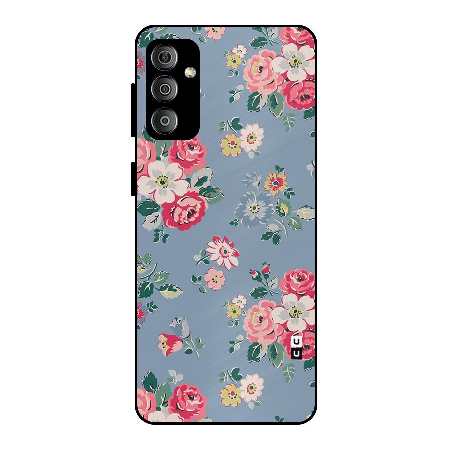 Vintage Flower Pattern Metal Back Case for Galaxy F23