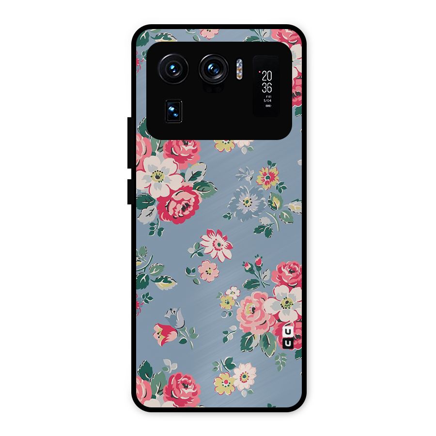 Vintage Flower Pattern Metal Back Case for Mi 11 Ultra