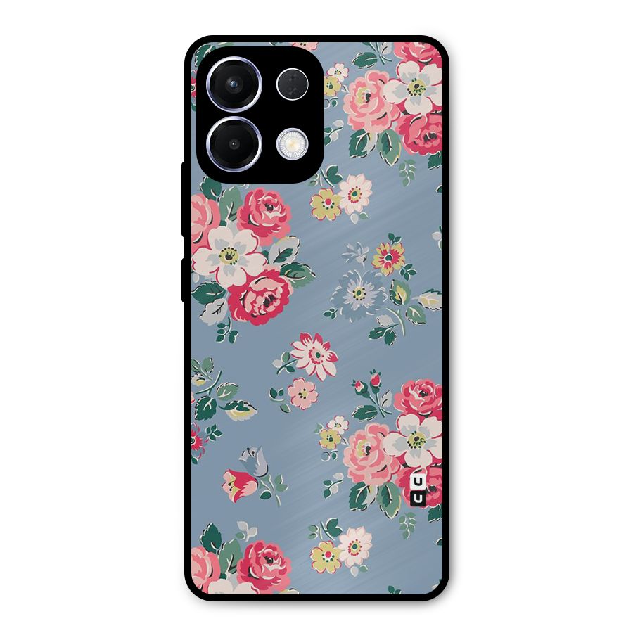 Vintage Flower Pattern Metal Back Case for Oppo K13