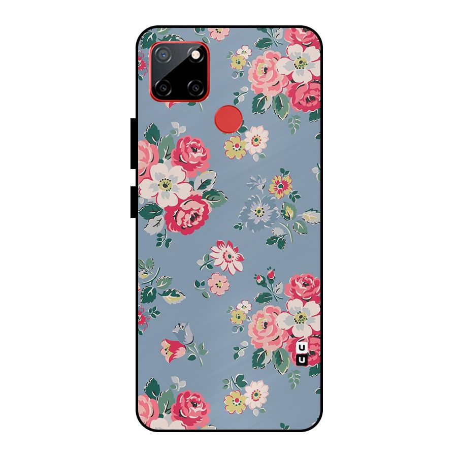 Vintage Flower Pattern Metal Back Case for Realme C12
