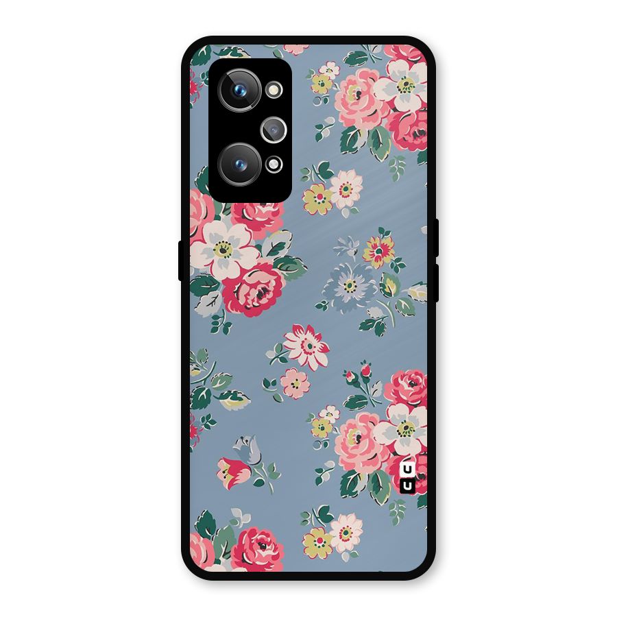 Vintage Flower Pattern Metal Back Case for Realme GT Neo 3T