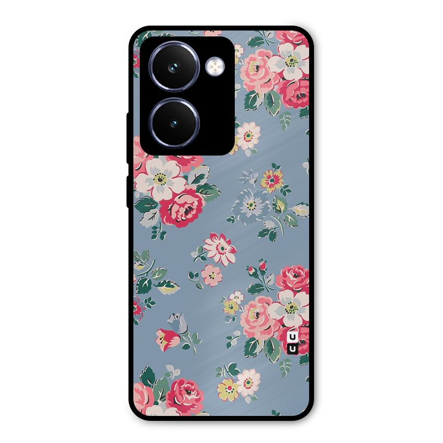 Vintage Flower Pattern Metal Back Case for Realme P3 Ultra