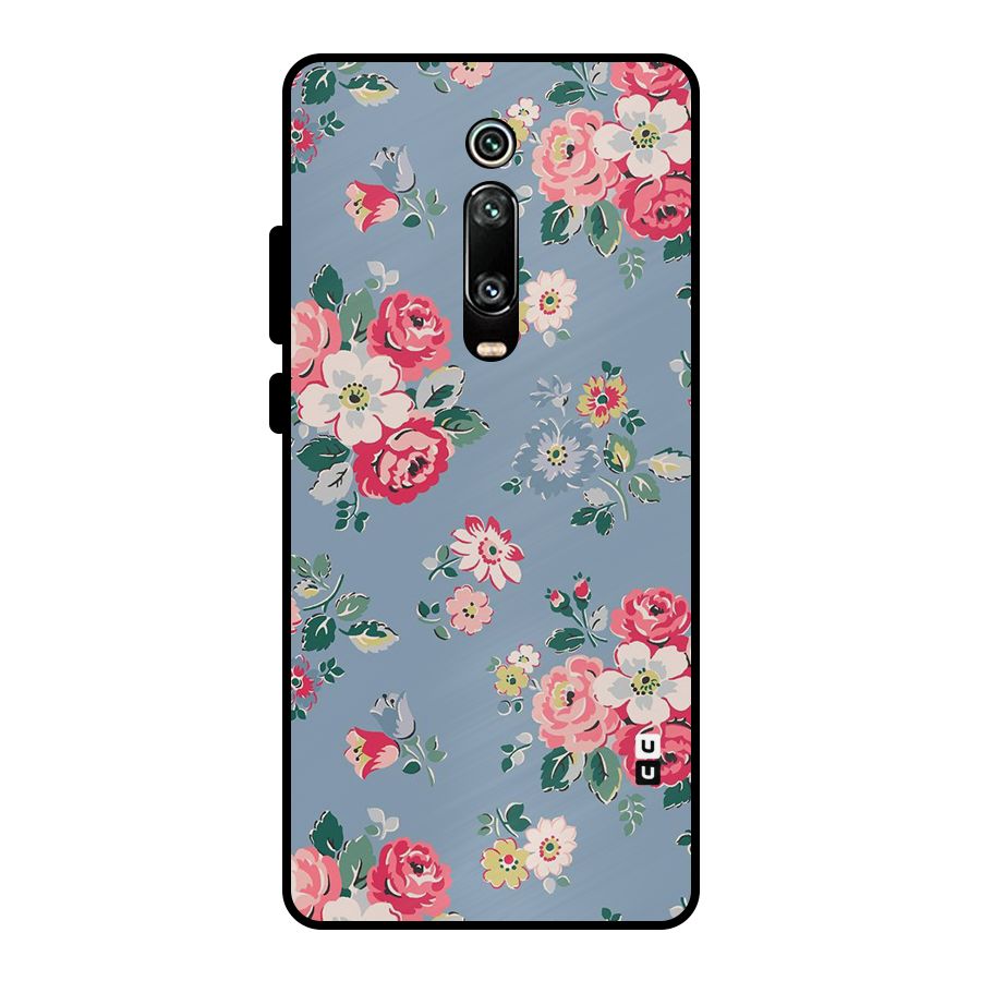 Vintage Flower Pattern Metal Back Case for Redmi K20 Pro